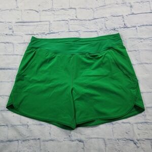 Lands End WOMENS SIZE 18 Quick Dry Pull On Swim Shorts Green Pockets Modest